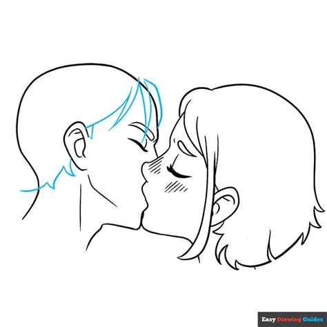 kissing people drawing